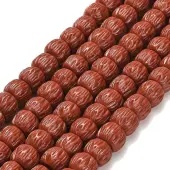 Synthetic Coral Dyed Carved Beads