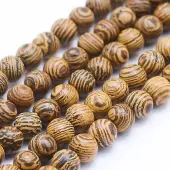 Natural Wenge Wood Beads Strands