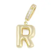 Brass Micro Pave Clear Cubic Zirconia Pendants