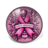 Breast Cancer Awareness Ribbon Glass Brooches