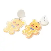 Christmas Acrylic Dangle Stud Earrings with 304 Stainless Steel Pin for Women