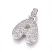 Platinum Plated Brass Micro Pave Cubic Zirconia Pendants