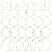Beebeecraft 30Pcs 6 Style Brass Hoop Earring Findings