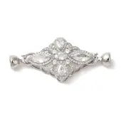 Brass Micro Pave Clear Cubic Zirconia Fold Over Clasps