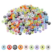 360Pcs 9 Colors Transparent & Printed Acrylic Beads