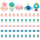 50Pcs 5 Styles Space Theme Opaque Resin Decoden Cabochons