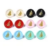 Flat Round with Sailboat Stud Earrings for Women