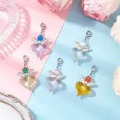 Heart Cat Eye & Acrylic Pendant Decoration