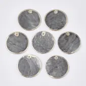 Edge Golden Plated Capiz Shell Pendants