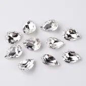 Faceted Teardrop K9 Glass Rhinestone Cabochons