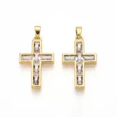 Brass Micro Pave Cubic Zirconia Pendants