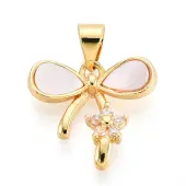 Brass Micro Pave Clear Cubic Zirconia Pendants