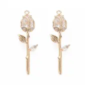 Brass Micro Pave Cubic Zirconia Pendants