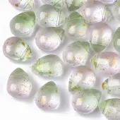 Two Tone Transparent Spray Painted Glass Beads