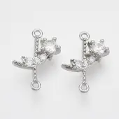 Brass Micro Pave Cubic Zirconia Links connectors