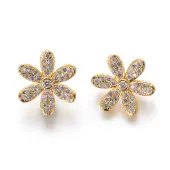 Brass Micro Pave Cubic Zirconia Brass Twister Clasps