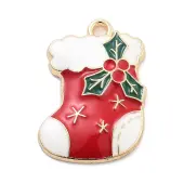 Christmas Theme Alloy Enamel Pendants