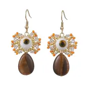 Natural Tiger Eye Dangle Earrings