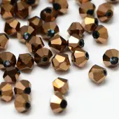 Electroplate Crystal Glass Faceted Bicone Beads