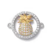 Brass Micro Pave Cubic Zirconia Links connectors
