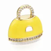 Brass Micro Pave Cubic Zirconia Enamel Pendants
