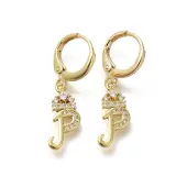 Brass Clear Cubic Zirconia Hoop Earrings