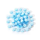 50Pcs Transparent Stripe Resin Beads