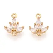 Brass Pave Clear Cubic Zirconia Connector Charms