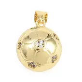 Football Brass Micro Pave Cubic Zirconia Pendants