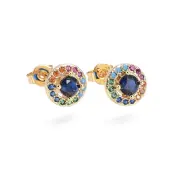 Brass Micro Pave Cubic Zirconia Stud Earrings