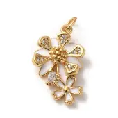 Brass Micro Pave Cubic Zirconia Pendants