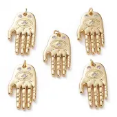 Brass Micro Pave Clear Cubic Zirconia Pendants