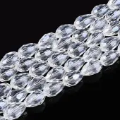 Transparent Teardrop Glass Beads Strands