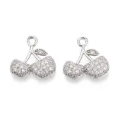 Brass Micro Pave Cubic Zirconia Pendants