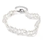 Imitated Pearl Acrylic & Glass Beaded Bracelets with 304 Stainless Steel Lobster Claw Clasps for Women