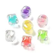 UV Plating Iridescent Transparent Acrylic Beads
