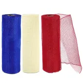3 Rolls 3 Colors Plastic Wrapping Mesh Paper