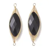 Faceted Glass Horse Eye Links Connector Charms