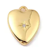 Brass Micro Pave Cubic Zirconia Charms