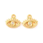 Brass Micro Pave Cubic Zirconia Pendants