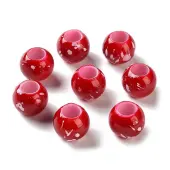 Spray Painted ABS Plastic European Beads