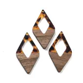 Walnut Wood with Resin Pendants