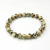 Natural Dalmatian Jasper Jasper Round Beaded Bracelets