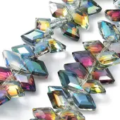 Electroplate Rhombus Glass Beads Strands