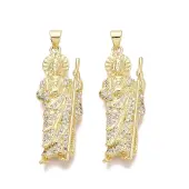 Religion Brass Micro Pave Clear Cubic Zirconia Pendants