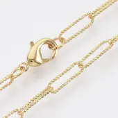 Brass Textured Paperclip Chain Necklace Making