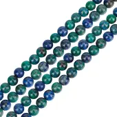 GOMAKERER 2 Strands Natural Chrysocolla and Lapis Lazuli Beads Strands