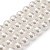 Baking Painted Pearlized Glass Pearl Round Bead Strands