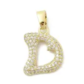Brass Micro Pave Cubic Zirconia Pendants