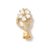 Brass Micro Pave Cubic Zirconia Fold Over Clasps